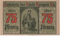 Kempen - Stadt - 9.3.1920 - 75 Pfennig