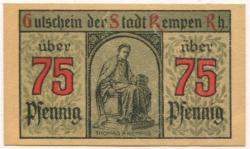 Kempen - Stadt - 9.3.1920 - 75 Pfennig