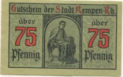 Kempen - Stadt - 9.3.1920 - 75 Pfennig