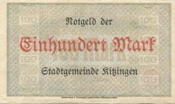 Kitzingen - Stadt - 30.9.1922 - 100 Mark 