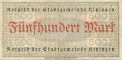 Kitzingen - Stadt - 30.9.1922 - 500 Mark 