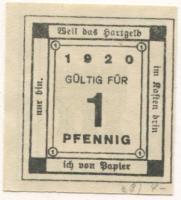Kitzingen - Städtische Sparkasse - 1920 - 1 Pfennig