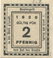 Kitzingen - Städtische Sparkasse - 1920 - 2 Pfennig 