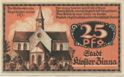 Kloster Zinna (heute: Jüterbog) - Stadt - 7.9.1920 - 25 Pfennig 