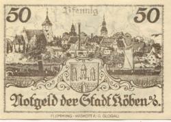 Köben (heute: PL-Rudnia) - Stadt - 24.12.1920 - 50 Pfennig 