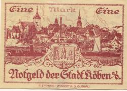 Köben (heute: PL-Rudnia) - Stadt - 24.12.1920 - 1 Mark 