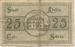 Körlin (heute: PL-Karlino) - Stadt - 1.5.1920 - 25 Pfennig