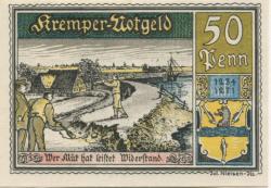 Krempe - Stadt - Dezember 1920 - 1.10.1921 - 50 Pfennig