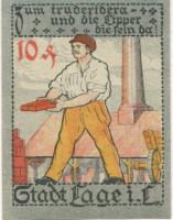 Lage - Stadt - Februar 1921 - 10 Pfennig 