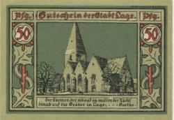 Lage - Stadt - Februar 1921 - 50 Pfennig 
