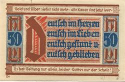 Landsberg (heute: PL-Gorzów Slaski) - Stadt - 20.3.1921 - 1.3.1922 - 50 Pfennig