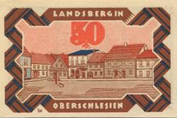 Landsberg (heute: PL-Gorzów Slaski) - Stadt - 24.5. 1921 - 1.3.1922 - 50 Pfennig