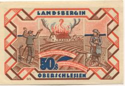 Landsberg (heute: PL-Gorzów Slaski) - Stadt - 24.5. 1921 - 1.3.1922 - 50 Pfennig