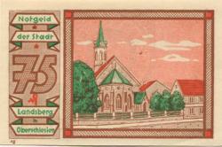 Landsberg (heute: PL-Gorzów Slaski) - Stadt - 24.5. 1921 - 1.3.1922 - 75 Pfennig