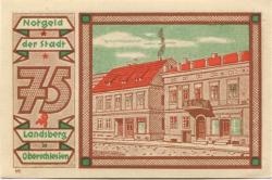 Landsberg (heute: PL-Gorzów Slaski) - Stadt - 24.5. 1921 - 1.3.1922 - 75 Pfennig