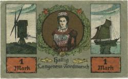 Langeneß-Nordmarsch - Gemeinde - 1.9.1921 - 1 Mark