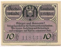 Lauban - (heute:-PL-Luban) - Stadt - Oktober 1920 - 10 Pfennig