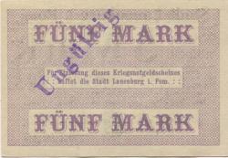 Lauenburg (heute: PL-Lebork) - Stadt - 15.11.1918 - 5 Mark