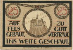 Lauenstein (heute: Ludwigsstadt) - Gemeinde - Juni 1921 - 25 Pfennig