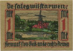 Leer -Verein für Heimatschutz und Heimatgeschichte eV - Oktober 1921 - 1 Mark