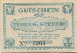 Lehrte - Stadt - 1.11.1921 - 50 Pfennig