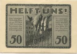 Leipzig - Volkshaus - - 30.6.1922 - 50 Pfennig