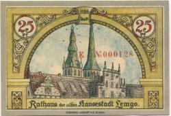 Lemgo - Stadt - 25.5.1921 - 25 Pfennig 
