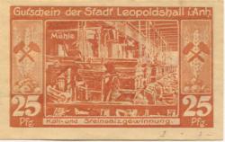 Leopoldshall (heute: Staßfurt) - Stadt - 25.7.1921 - 25 Pfennig