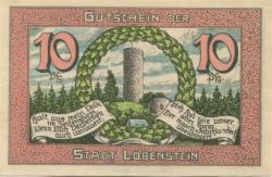 Lobenstein - Stadt - 15.3.1921 - 10 Pfennig