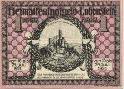 Lobenstein - Stadt - Juli 1921 - 31.8.1921 - 1 Mark
