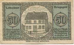 Löbejün (heute: Wettin-Löbejün) - Stadt - 25.9.1918 - 50 Pfennig