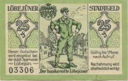 Löbejün (heute: Wettin-Löbejün) - Stadt - 25.2.1921 - 25 Pfennig 