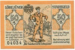Löbejün (heute: Wettin-Löbejün) - Stadt - 25.2.1921 - 50 Pfennig