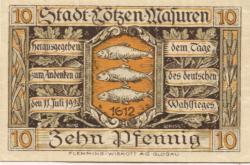 Lötzen (heute: PL-Glzycko) - Stadt - 1.11.1920 - 10 Pfennig
