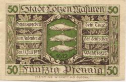 Lötzen (heute: PL-Gizycko) - Stadt - 1.11.1920 - 50 Pfennig