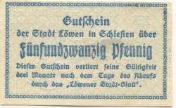 Löwen (heute: PL.Lewin Brzeski) - Stadt - 21.5.1920 - 25 Pfennig
