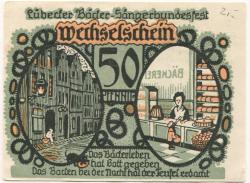 Lübeck - Bäcker-Innung, Liedertafel - 17./18.8.1921 - 50 Pfennig