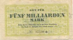 Magdeburg - Stadt - 25.10.1923 - 5 Milliarden Mark 