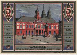 Magdeburg - Mitteldeutsche Ausstellung, Leitung - - 31.10.1922 - 5 Mark 