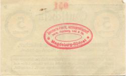 Magdeburg - Saccharin-Fabrik AG, vormals Fahlberg, List & Co, Magdeburg-Südost - -- - 5 Pfennig 