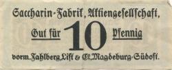 Magdeburg - Saccharin-Fabrik AG, vormals Fahlberg, List & Co, Magdeburg-Südost - -- - 10 Pfennig 