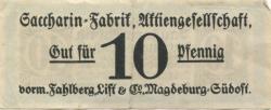 Magdeburg - Saccharin-Fabrik AG, vormals Fahlberg, List & Co, Magdeburg-Südost - -- - 10 Pfennig