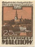 Malchow - Stadt - - 31.5.1922 - 25 Pfennig