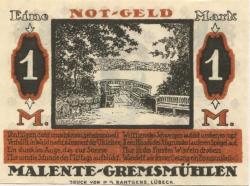 Malente-Gremsmühlen - Gemeinde - 20.11.1920 - 1 Mark