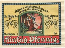 Manebach (heute: Ilmenau) - Gemeinde - Dezember 1921 - 50 Pfennig 