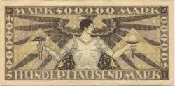 Mannheim - Badische Bank - 1.8.1923 - 500000 Mark