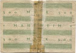 Mannheim - Stadt - - 1.3.1923 - 500 Mark