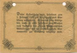 Marienwerder (heute: PL-Kwidzyn) - Stadt - 1.11.1918 - 1.2.1919 - 10 Mark 