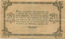 Marienwerder (heute: PL-Kwidzyn) - Stadt - 1.11.1918 - 1.2.1919 - 20 Mark