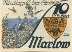 Marlow - Stadt - - 31.5.1922 - 10 Pfennig